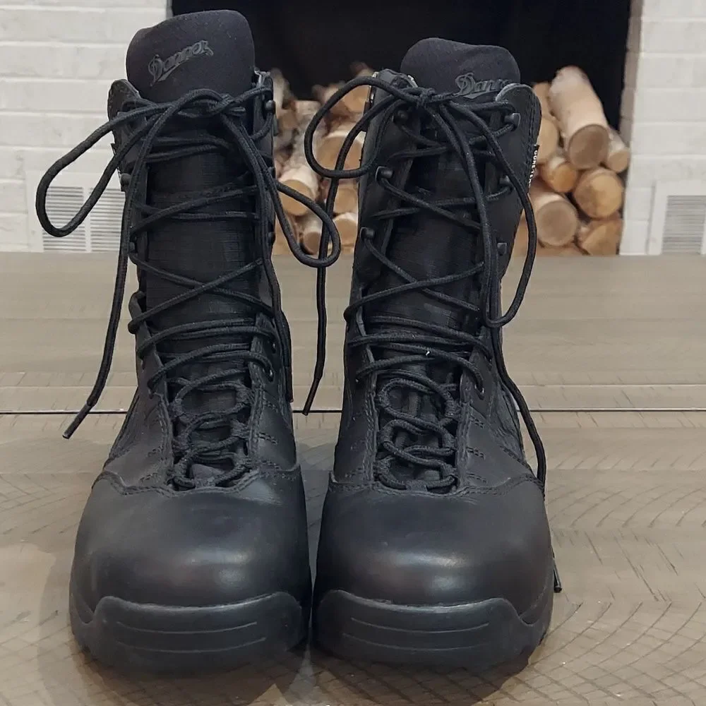 Danner Kinetic Side Zip 8” Black Leather Gore-Tex Combat Boots Sz 10